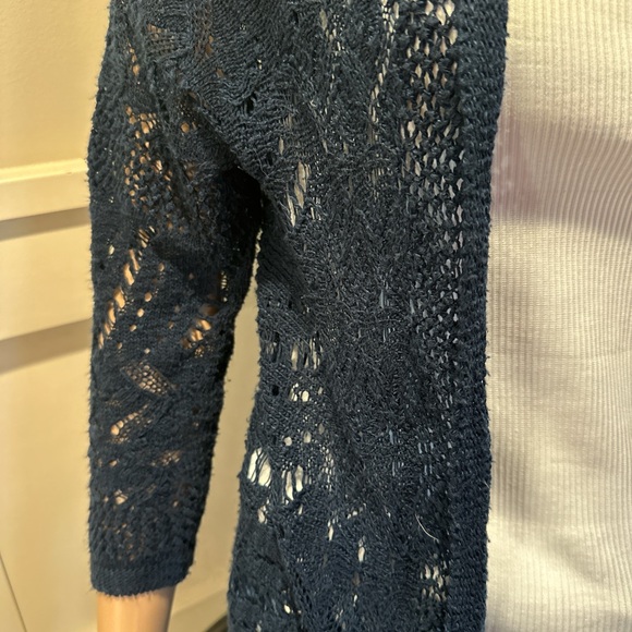 Navy crocheted sweater - Picture 2 of 2